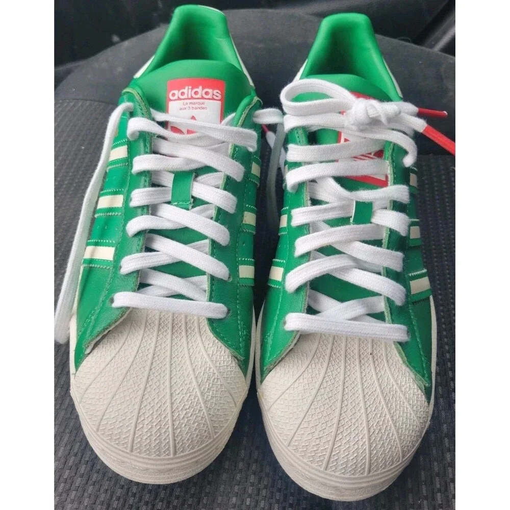Adidas Superstar J Green White Red HQ9959 Size 7 Mens 8.5 Womens Shelltoe NEW